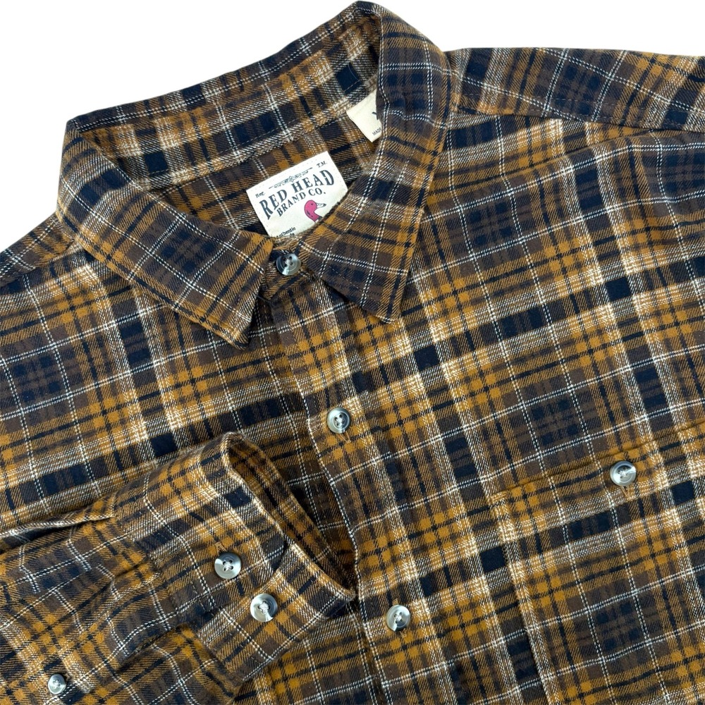 Red‎ Head Brand Co Mens Flannel Shirt Plaid Long Sleeve Button Up Size XL